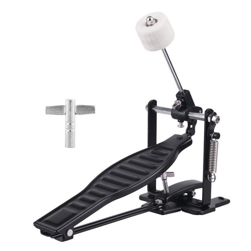 A-xctoe Drums Pedal Black Aluminum Alloy Children Rack Drums Pedal Set with Drum Beater Stick & Drum Key - Image 1